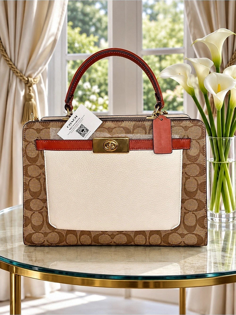 Coach Lane Carryall in Colorblock Signature Canvas C8208 NWOT